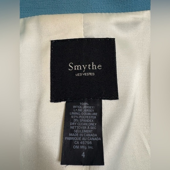 GUC Smythe Les Vestes- 100% Wool Jersey Blue Double-Breasted Jacket. Size 4 - Picture 3 of 8